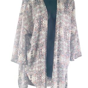 ❤️ Peace Love World Multicolor Patterned Cardigan
